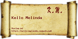 Kello Melinda névjegykártya